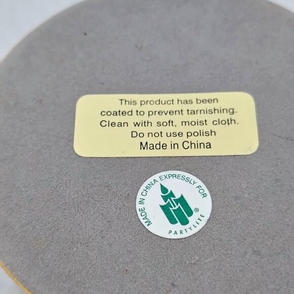 Partylite Swirl Votive Tea Light Glass Candle Holder Brass Pedestal Pair Set of2 - Picture 5 of 7